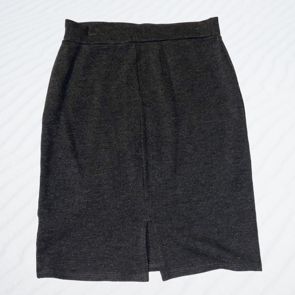 Charlotte Russe Skirt Dark Grey Gray Mini Slit Pull-On Small - Picture 3 of 6